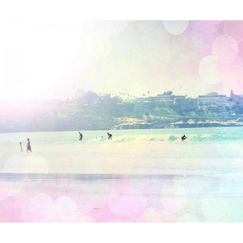 Surfin 1 White Modern Wood Framed Art Print by Coomes, Sylvia