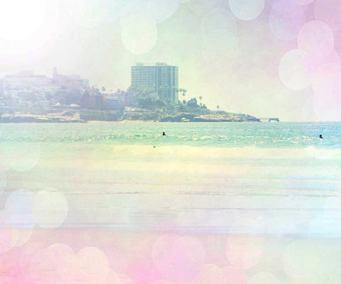 Surfin 2 White Modern Wood Framed Art Print with Double Matting by Coomes, Sylvia