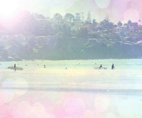 Surfin 3 Black Ornate Wood Framed Art Print with Double Matting by Coomes, Sylvia