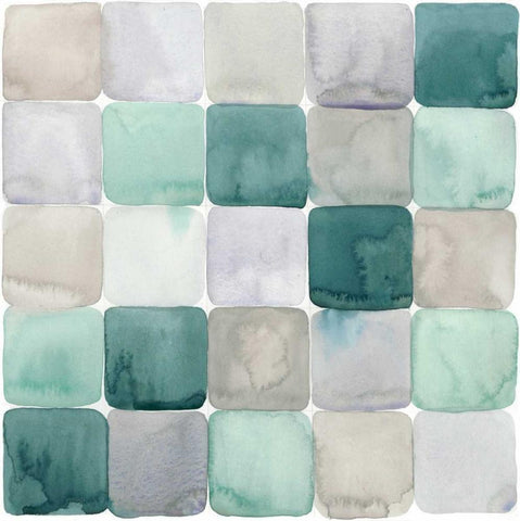 Watercolor Window Panes II White Modern Wood Framed Art Print with Double Matting by Popp, Grace