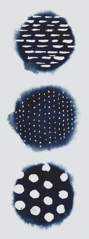 2-Up Circular Trilogy II Black Ornate Wood Framed Art Print with Double Matting by Popp, Grace