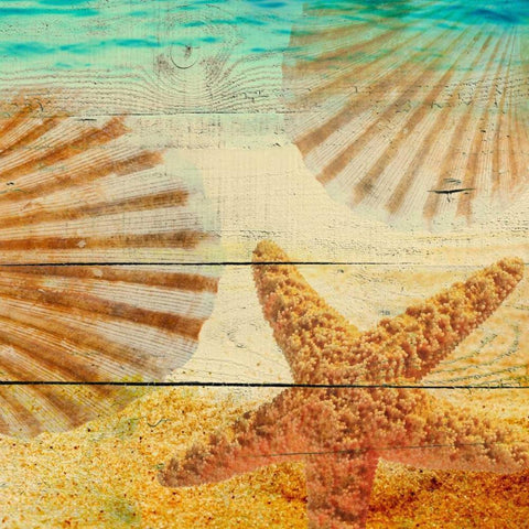 On Sandy Beach II Gold Ornate Wood Framed Art Print with Double Matting by Orlov, Irena