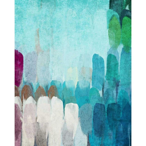 Abstract the Blues II Black Modern Wood Framed Art Print by Orlov, Irena