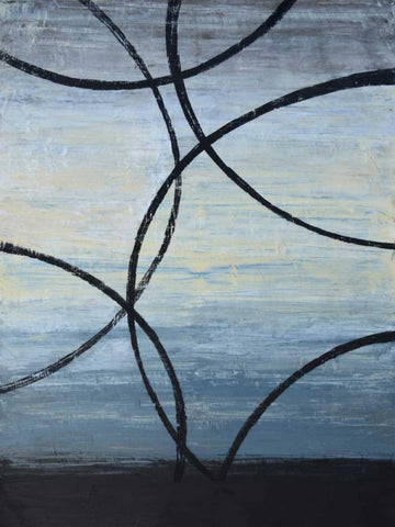 Tangled Loops I White Modern Wood Framed Art Print with Double Matting by Avondet, Natalie