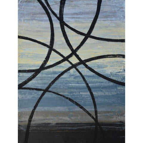 Tangled Loops II Black Modern Wood Framed Art Print with Double Matting by Avondet, Natalie