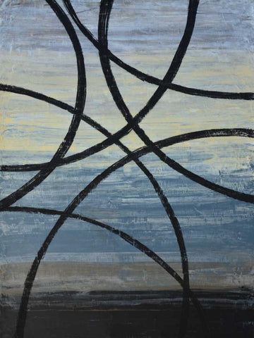 Tangled Loops II White Modern Wood Framed Art Print with Double Matting by Avondet, Natalie