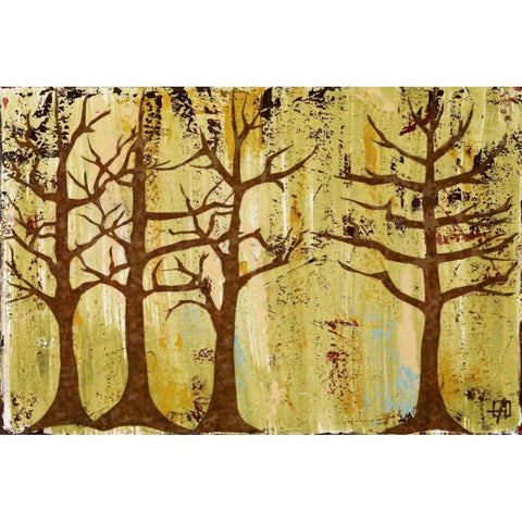 Early Spring Trees Gold Ornate Wood Framed Art Print with Double Matting by Avondet, Natalie