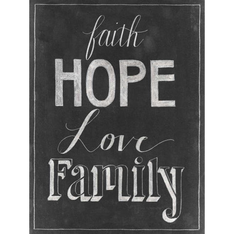 Chalkboard Faith I White Modern Wood Framed Art Print by Popp, Grace