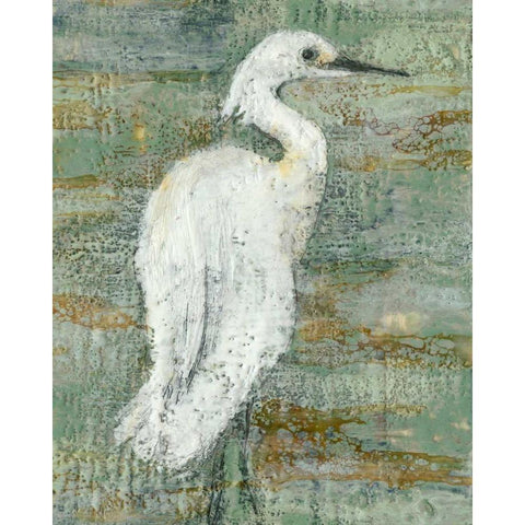 Textured Heron II  Black Modern Wood Framed Art Print with Double Matting by Goldberger, Jennifer