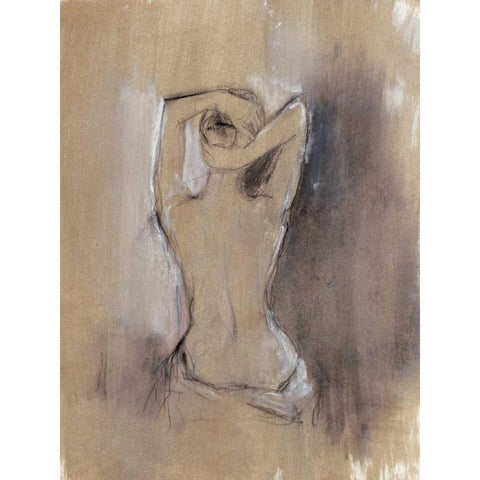 Contemporary Draped Figure I Black Modern Wood Framed Art Print with Double Matting by Harper, Ethan