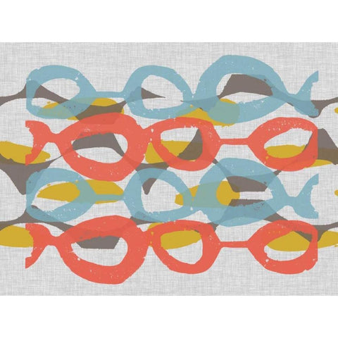 Mid Century Pattern II White Modern Wood Framed Art Print by Goldberger, Jennifer