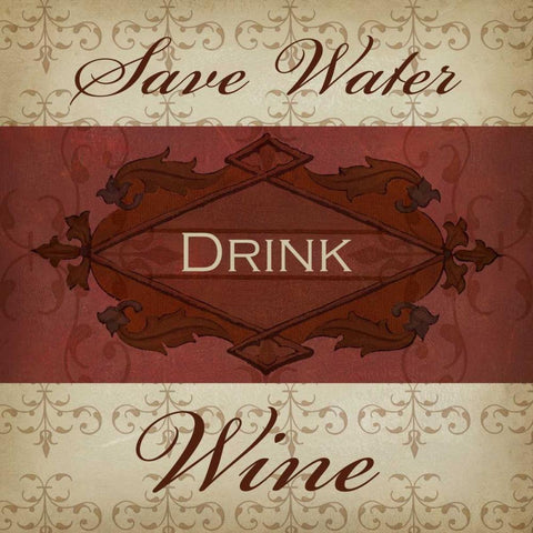 Wine Phrases I White Modern Wood Framed Art Print by Studio W