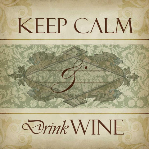 Wine Phrases V Gold Ornate Wood Framed Art Print with Double Matting by Studio W