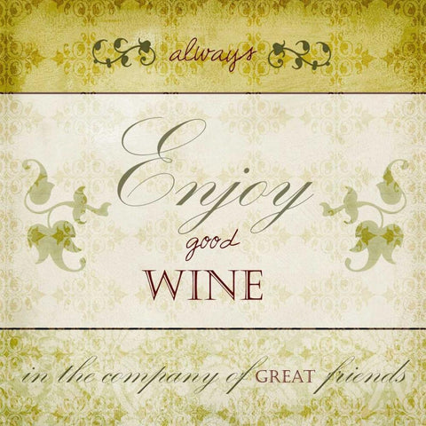 Wine Phrases VI Black Ornate Wood Framed Art Print with Double Matting by Studio W