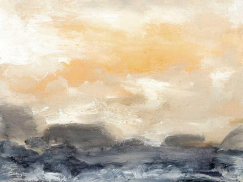 Bay Wave II White Modern Wood Framed Art Print with Double Matting by Gordon, Sharon