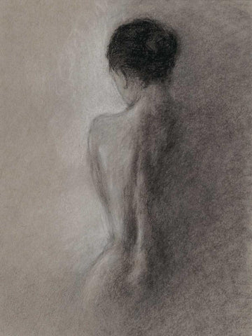 Chiaroscuro Figure Drawing I White Modern Wood Framed Art Print with Double Matting by Harper, Ethan