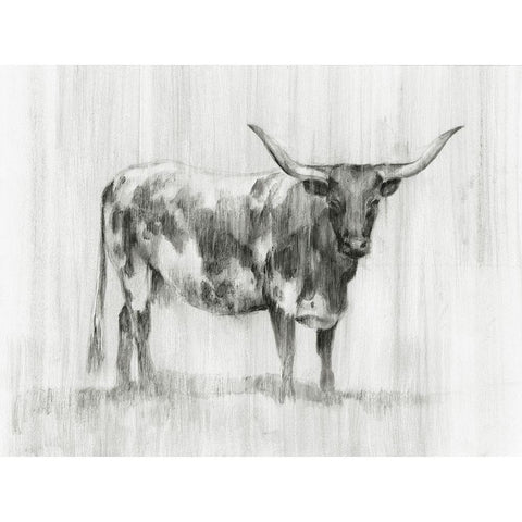 Rustic Bovine I White Modern Wood Framed Art Print by Harper, Ethan