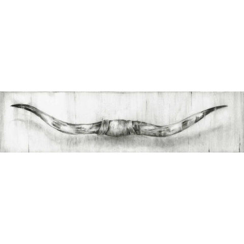 Mounted Longhorns Black Modern Wood Framed Art Print by Harper, Ethan