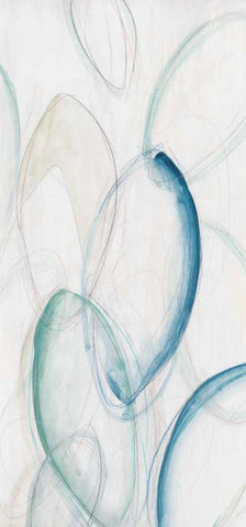 Discus IV White Modern Wood Framed Art Print with Double Matting by Vess, June Erica