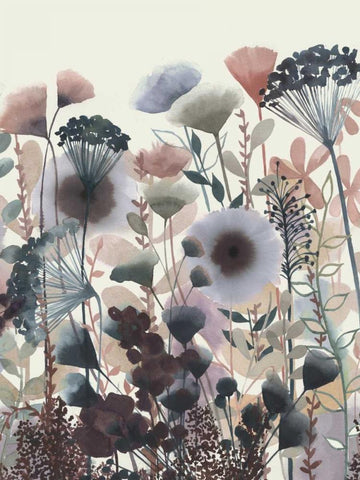 Twilight Blossoms I White Modern Wood Framed Art Print with Double Matting by Popp, Grace