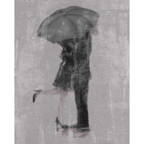 Rain Romance I Gold Ornate Wood Framed Art Print with Double Matting by Studio W