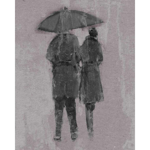 Rain Romance II Black Modern Wood Framed Art Print with Double Matting by Studio W