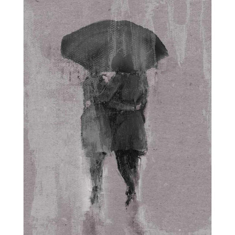 Rain Romance III Black Modern Wood Framed Art Print by Studio W