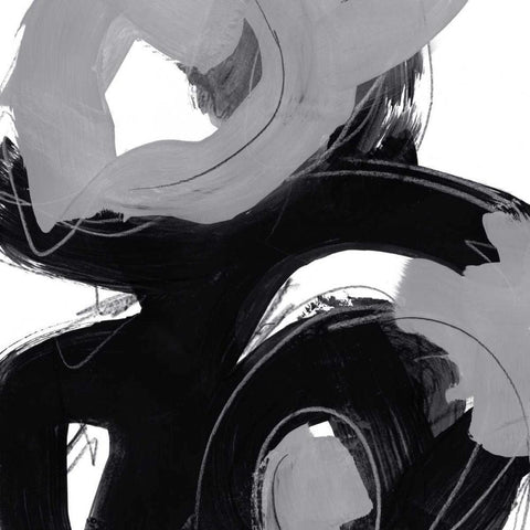 Monochrome VII Black Modern Wood Framed Art Print by Vess, June Erica