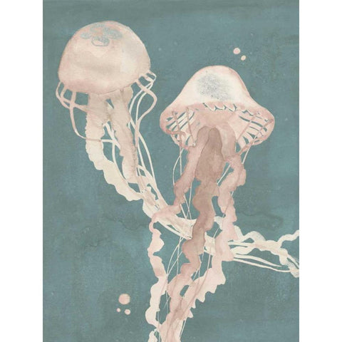 Jellyfish Dance I Black Modern Wood Framed Art Print with Double Matting by Popp, Grace