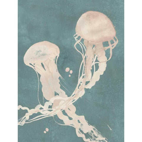 Jellyfish Dance II White Modern Wood Framed Art Print by Popp, Grace