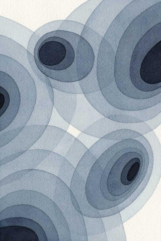 Indigo Ovals II Black Ornate Wood Framed Art Print with Double Matting by Galapon, Nikki