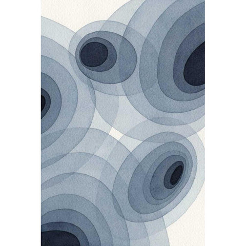 Indigo Ovals II Gold Ornate Wood Framed Art Print with Double Matting by Galapon, Nikki