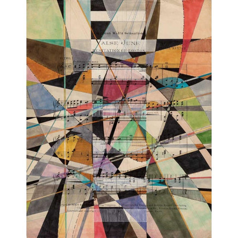 Valse June Black Modern Wood Framed Art Print with Double Matting by Galapon, Nikki