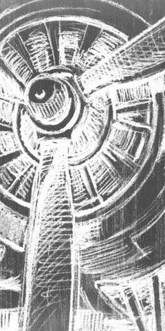 Graphic Propeller Triptych II White Modern Wood Framed Art Print with Double Matting by Harper, Ethan