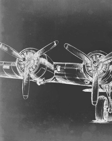 Graphic Plane Triptych I White Modern Wood Framed Art Print with Double Matting by Harper, Ethan