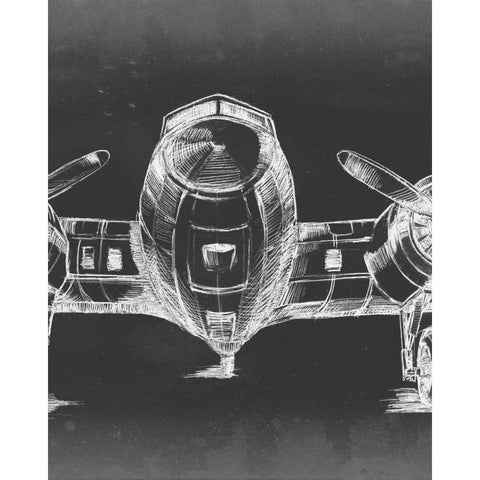 Graphic Plane Triptych II Gold Ornate Wood Framed Art Print with Double Matting by Harper, Ethan