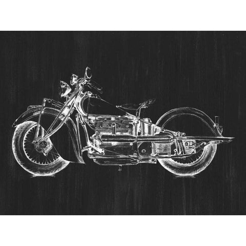 Motorcycle Graphic I Black Modern Wood Framed Art Print with Double Matting by Meagher, Megan