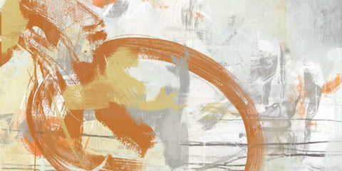 Tangerine and Grey I White Modern Wood Framed Art Print with Double Matting by Vess, June Erica