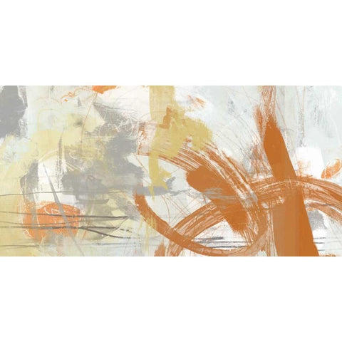 Tangerine and Grey II Black Modern Wood Framed Art Print with Double Matting by Vess, June Erica