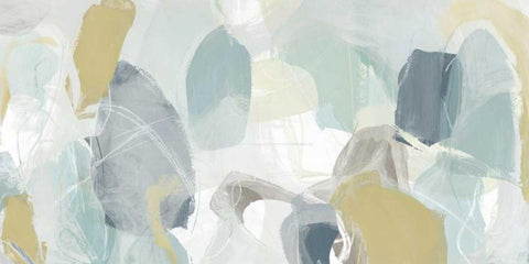Mint Illusion II White Modern Wood Framed Art Print with Double Matting by Vess, June Erica