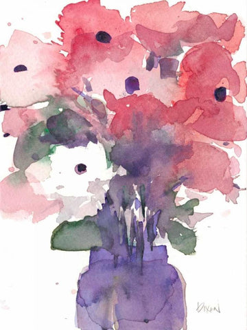 Between the Red III Black Ornate Wood Framed Art Print with Double Matting by Dixon, Samuel