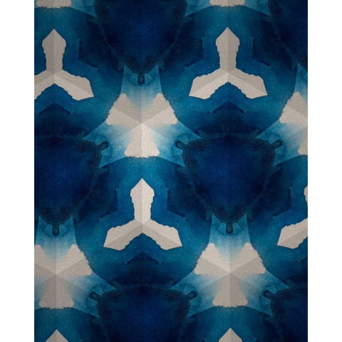 Sapphire Frost I Gold Ornate Wood Framed Art Print with Double Matting by Stramel, Renee W.