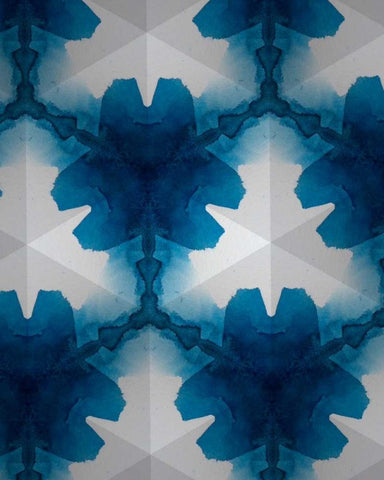 Sapphire Frost II Black Ornate Wood Framed Art Print with Double Matting by Stramel, Renee W.