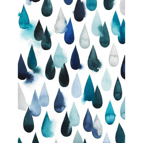 Water Drops I White Modern Wood Framed Art Print by Popp, Grace