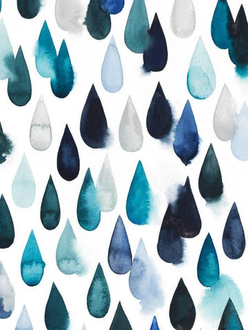 Water Drops II White Modern Wood Framed Art Print with Double Matting by Popp, Grace