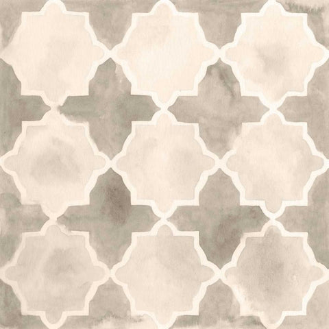 Neutral Watercolor Tile IV Black Ornate Wood Framed Art Print with Double Matting by Vess, June Erica