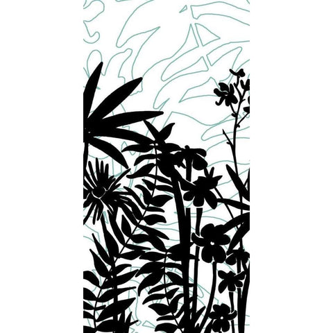 Rainforest Ferns I Black Modern Wood Framed Art Print with Double Matting by Fagalde, Jarman
