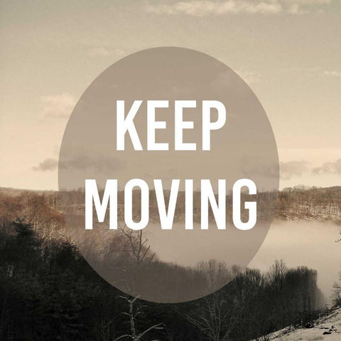 Foggy Mountain Motivation II Black Modern Wood Framed Art Print by Studio W