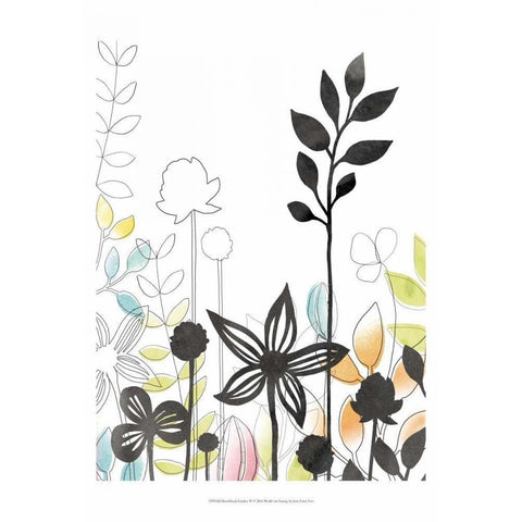 Sketchbook Garden IV White Modern Wood Framed Art Print by Vess, June Erica