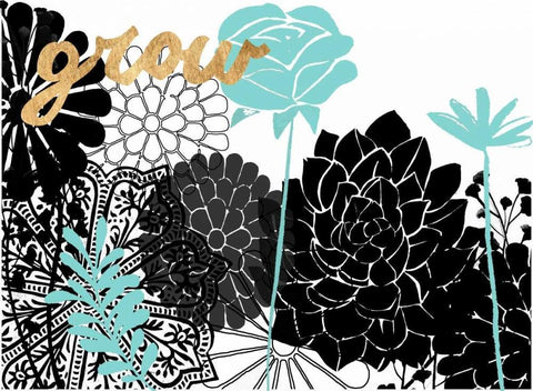 Lacy Garden I Black Ornate Wood Framed Art Print with Double Matting by Studio W